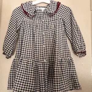 Zara Plaid Kids Dress with Ruffle Collar